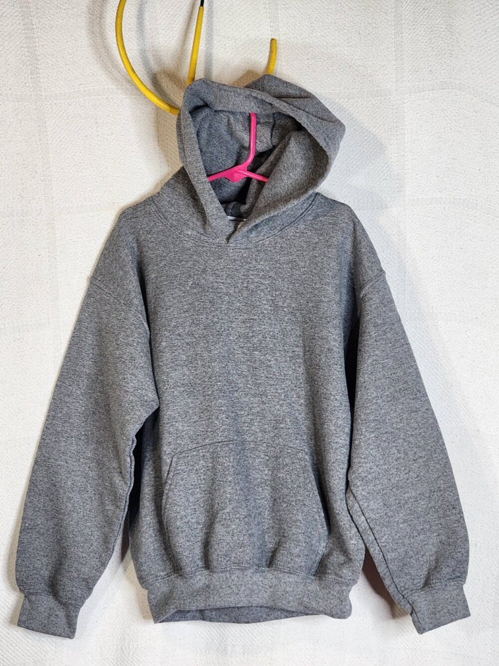 Gildan Heavy Blend Gray Cotton Poly Hooded Sweatshirt with Pocket Youth Size S